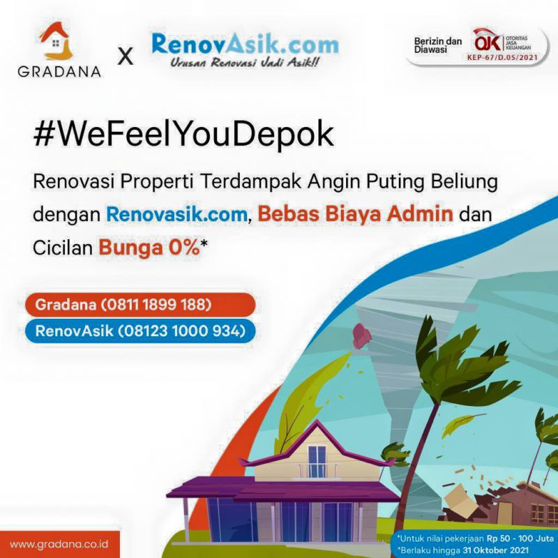 Khusus Depok! Nikmati Program Kemudahan Renovasi Bebas Biaya Admin dan Cicilan Bunga 0 Persen